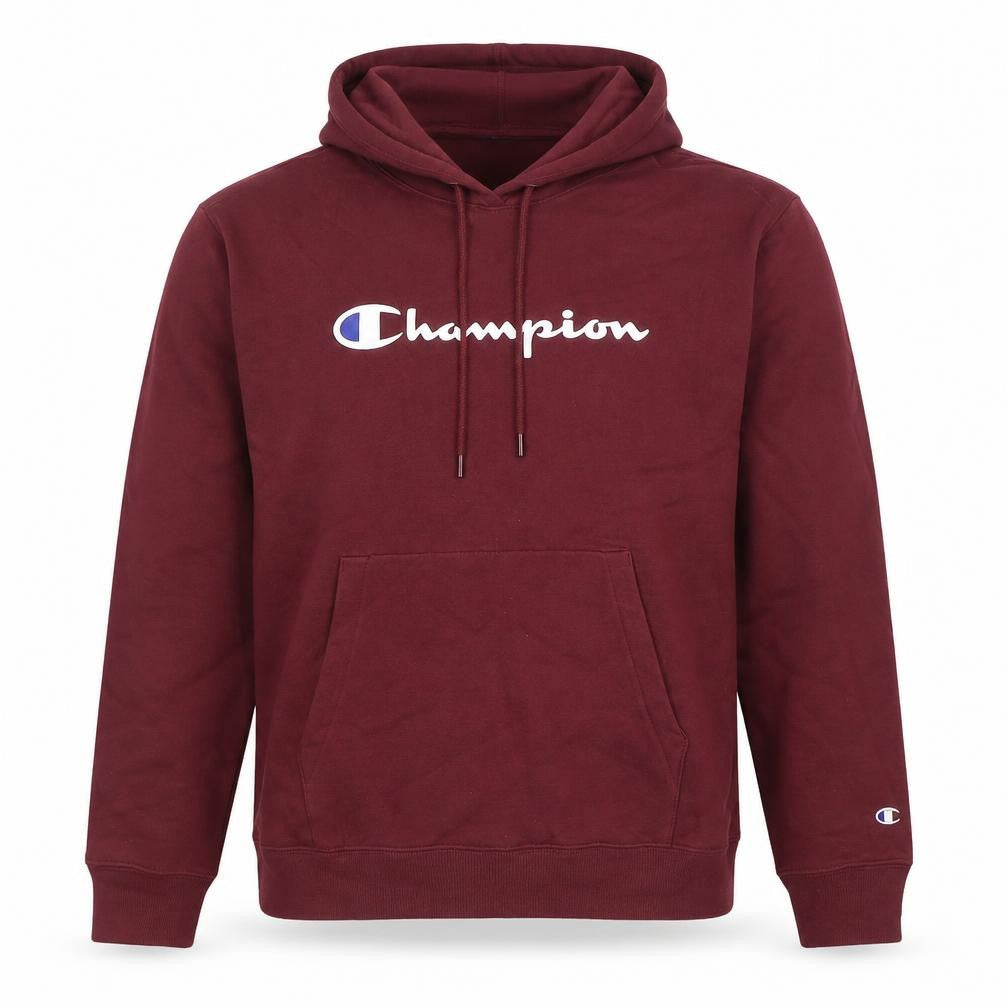Champion Men’s Red Pullover Hoodie Medium Logo Cotton Sweatshirt