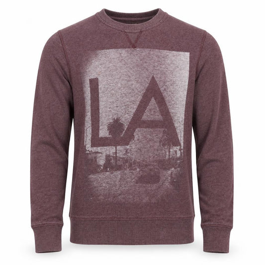River Island Men's Purple LA Graphic Sweatshirt Size S