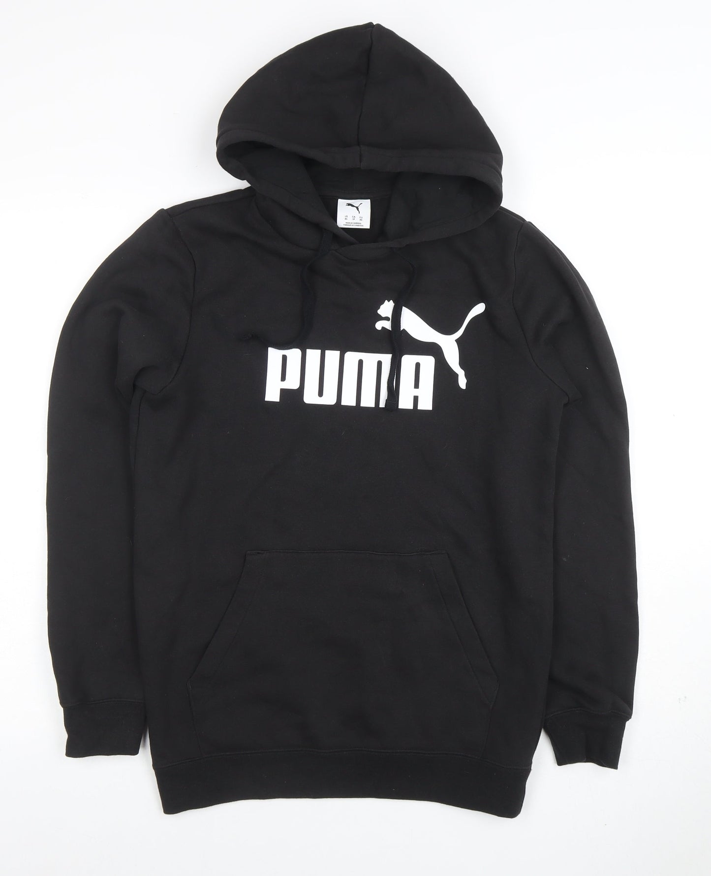Puma Men's Black XS Pullover Hoodie with Logo Graphic