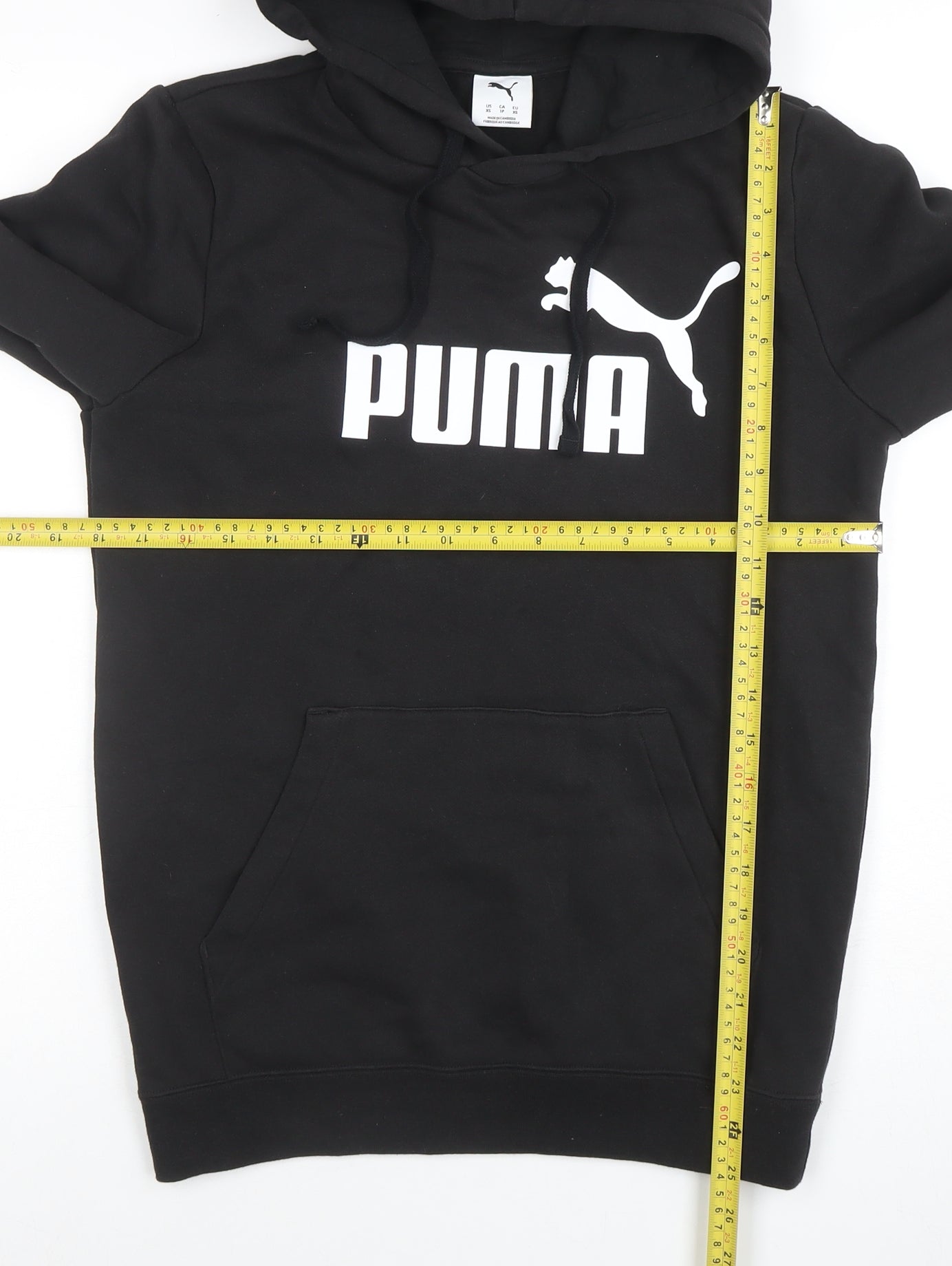 Puma Men's Black XS Pullover Hoodie with Logo Graphic