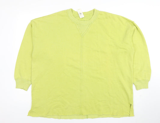 Aerie Womens Green XS Pullover Sweatshirt Crew Neck Graphic Print Cotton