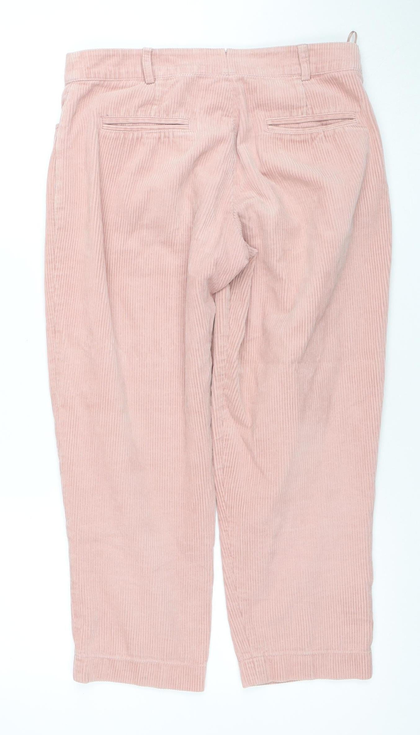 Great Plains Women Pink Corduroy Straight Trousers Size 8