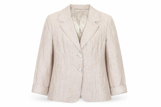 Windsmoor Women Beige Linen Blend Blazer UK 12 Classic Style