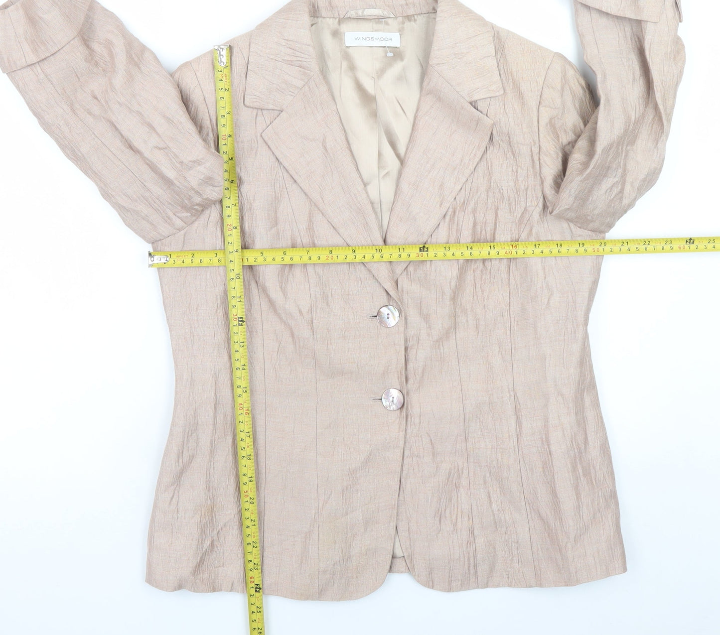 Windsmoor Women Beige Linen Blend Blazer UK 12 Classic Style