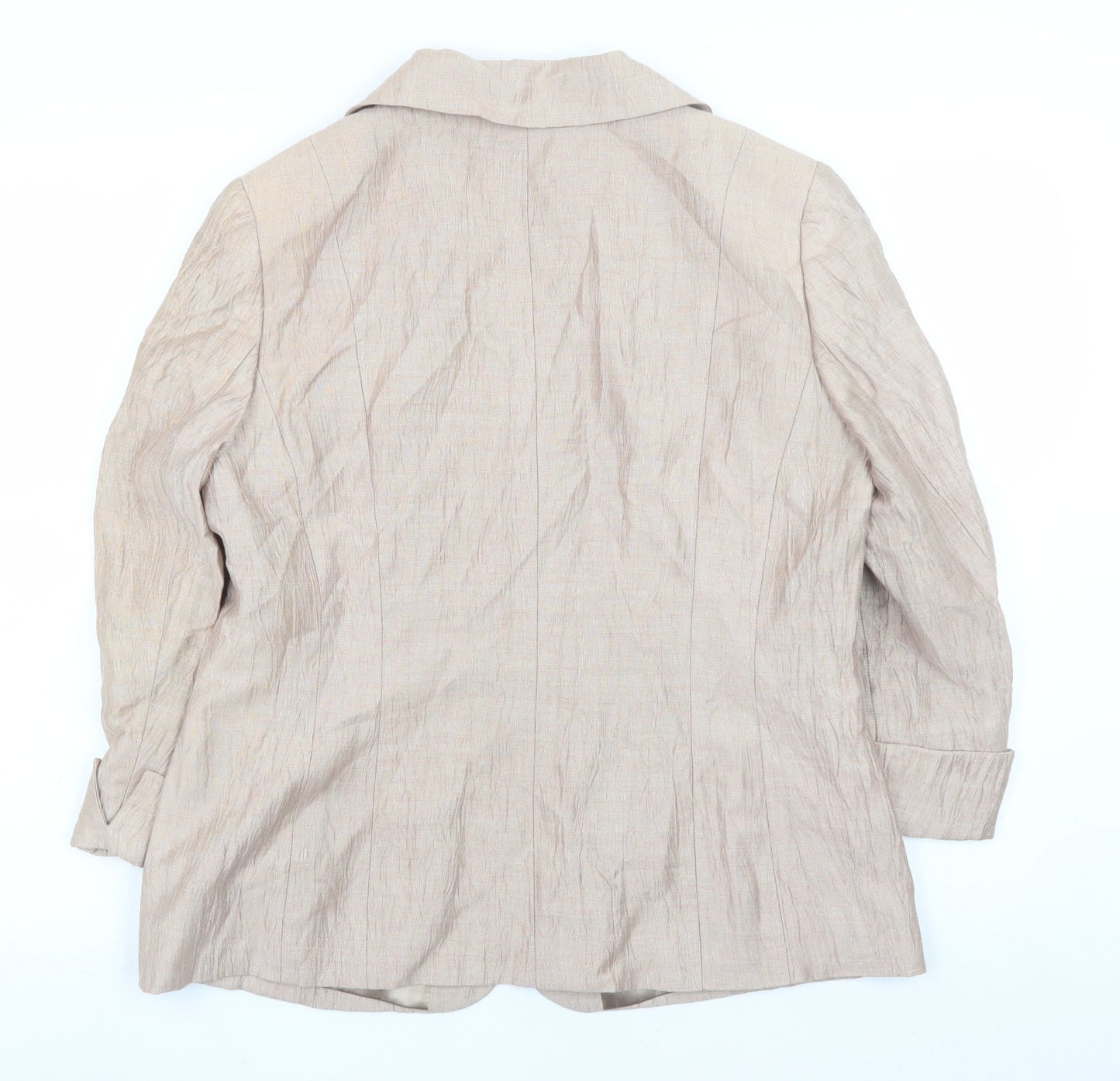 Windsmoor Women Beige Linen Blend Blazer UK 12 Classic Style