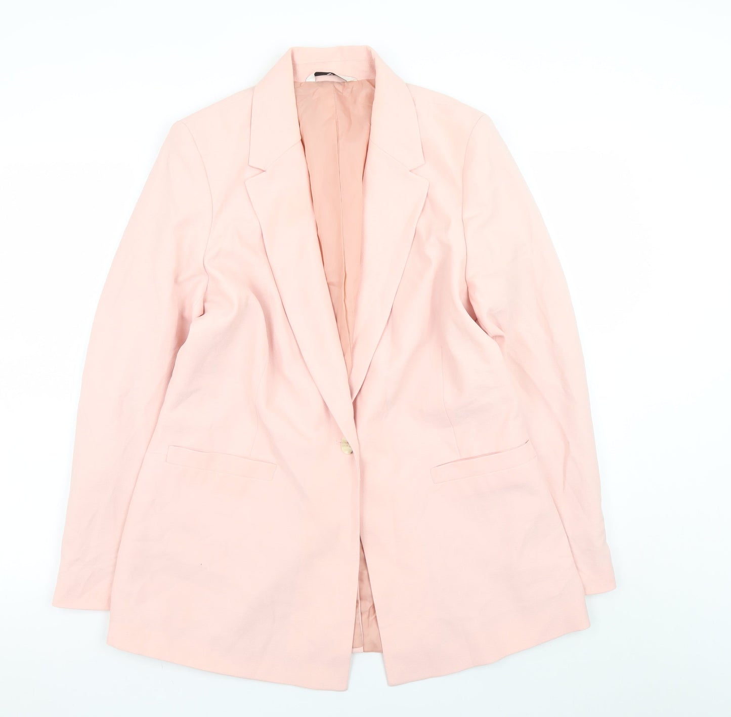 V by Very Women’s Pink Blazer UK 14 Regular Fit Single-Breasted Jacket