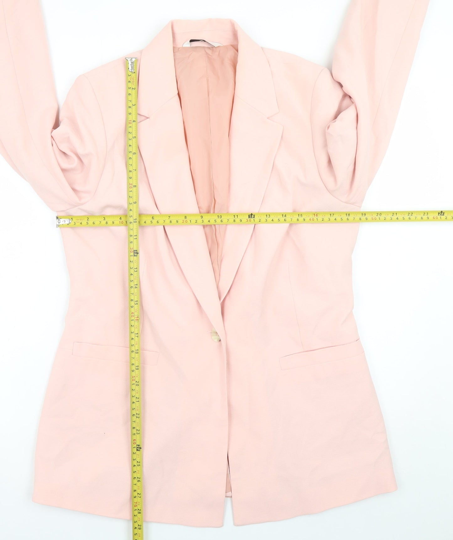 V by Very Women’s Pink Blazer UK 14 Regular Fit Single-Breasted Jacket