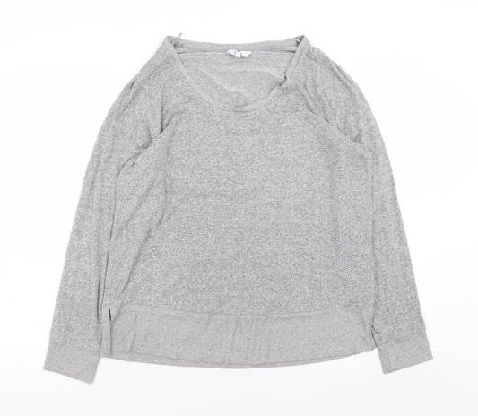 Next Womens Grey Long Sleeve Scoop Neck Jersey Top Size 16