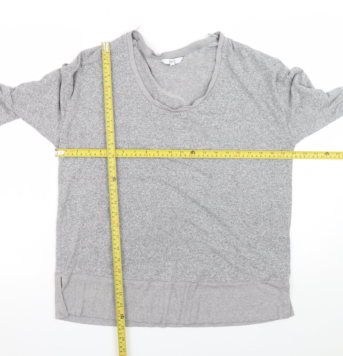 Next Womens Grey Long Sleeve Scoop Neck Jersey Top Size 16