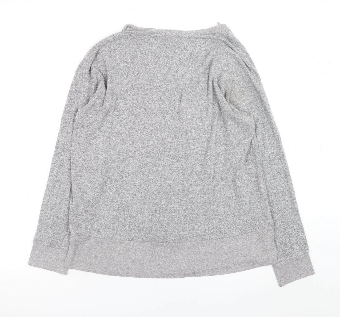 Next Womens Grey Long Sleeve Scoop Neck Jersey Top Size 16