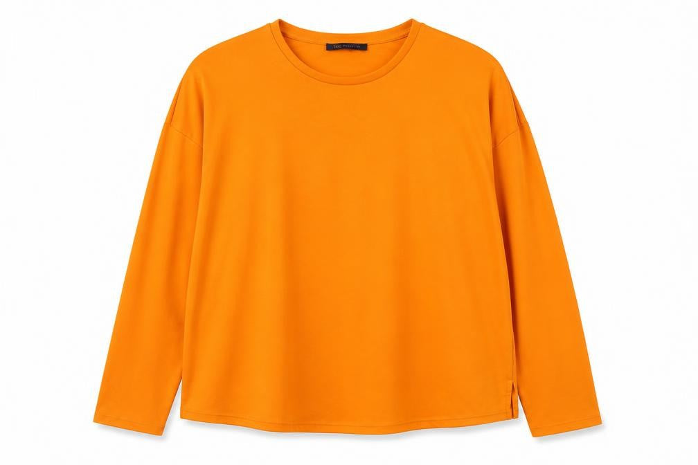 Marks & Spencer Women's Orange Long Sleeve Basic T-Shirt Size 16