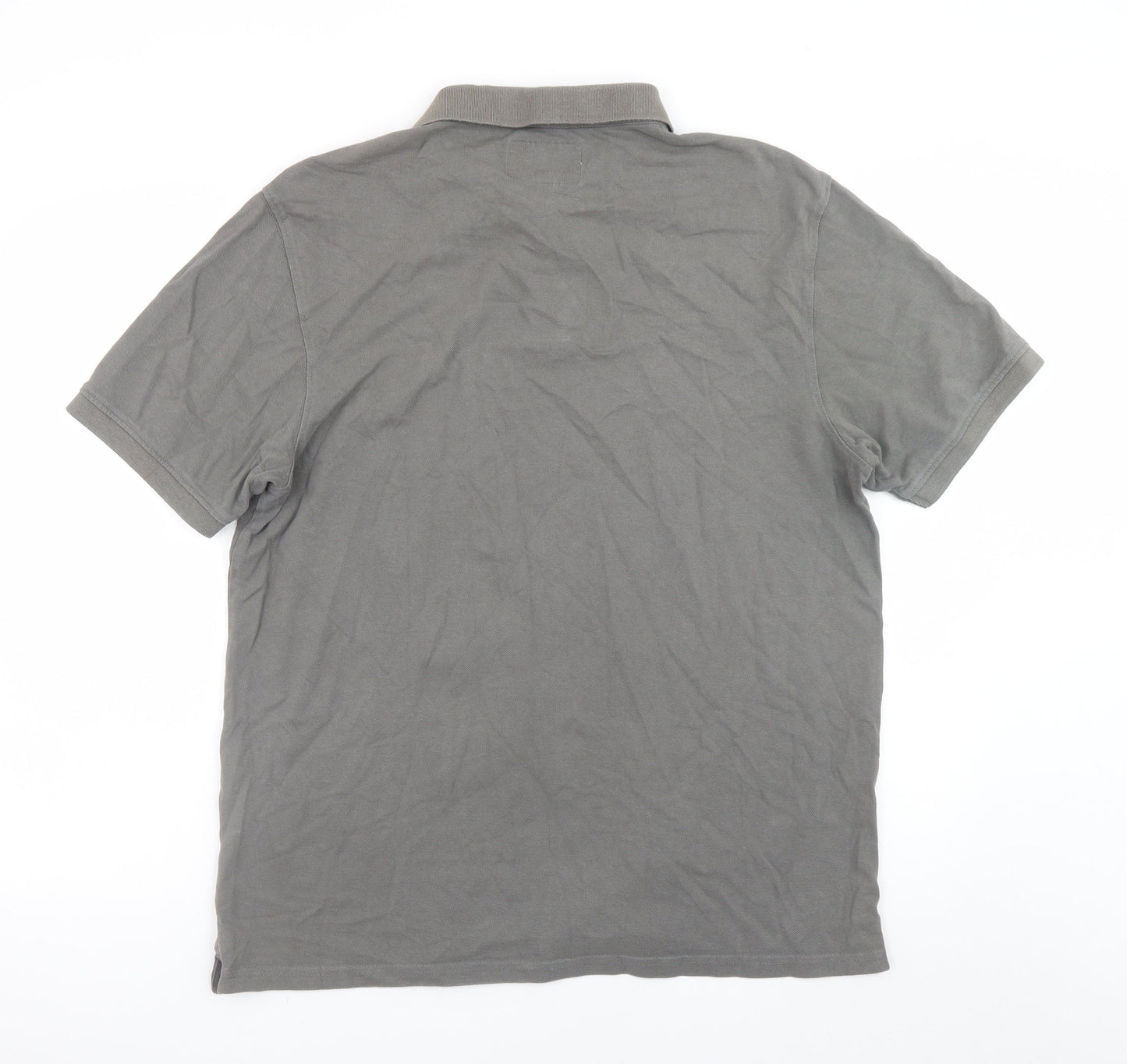 Jack Wills Men's Grey Cotton Polo Shirt L Regular Fit