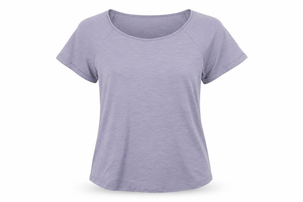 Oasis Women Purple Short Sleeve Basic T-Shirt Size S