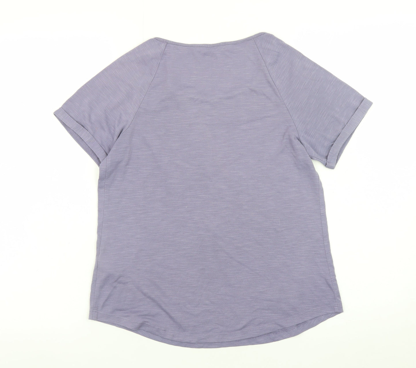 Oasis Women Purple Short Sleeve Basic T-Shirt Size S