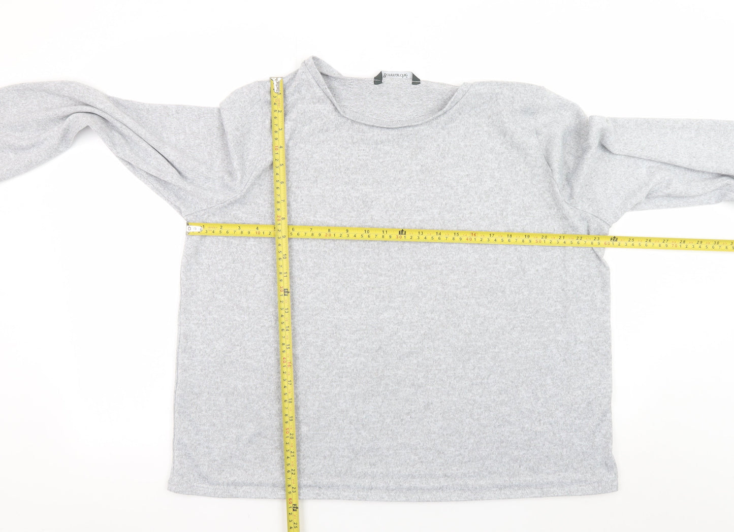 Bonmarché Womens Grey Long Sleeve Basic Jersey Top Size 22