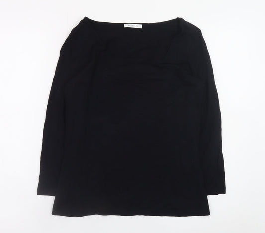 Artigiano Womens Black Size 14 Long Sleeve Viscose Top