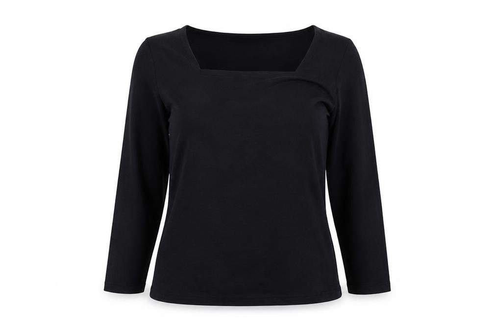 Artigiano Womens Black Size 14 Long Sleeve Viscose Top