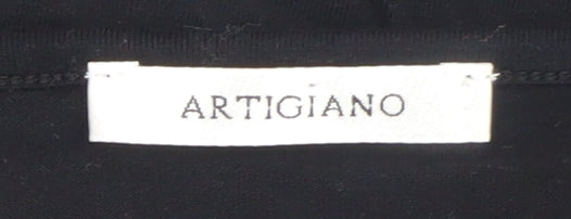Artigiano Womens Black Size 14 Long Sleeve Viscose Top