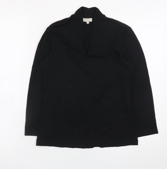 Hobbs Women Black Long Sleeve V-Neck Tunic Top Size S