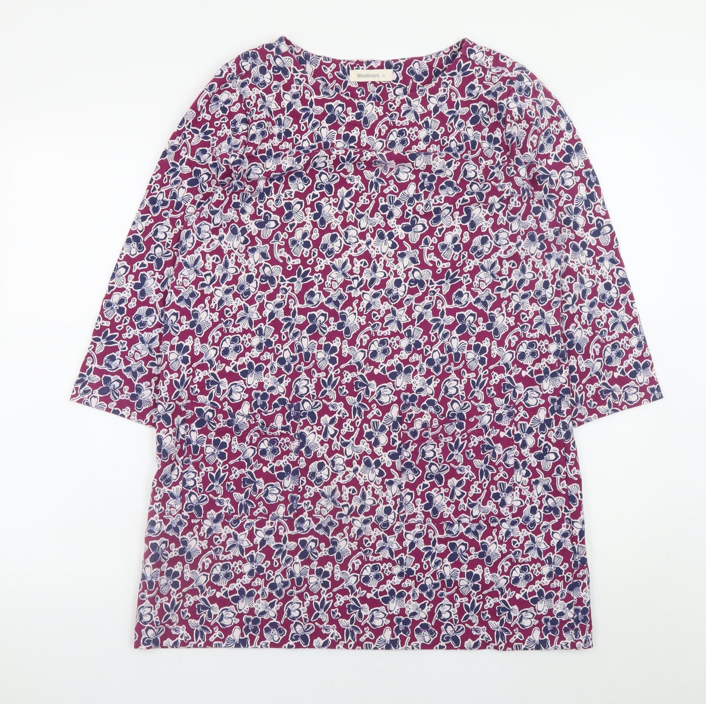 Woolovers Women's Multicoloured Floral Cotton Shift Dress M