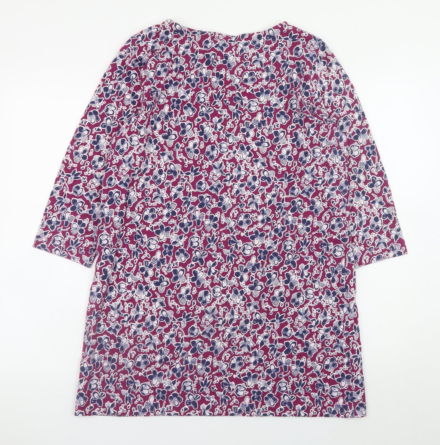 Woolovers Women's Multicoloured Floral Cotton Shift Dress M