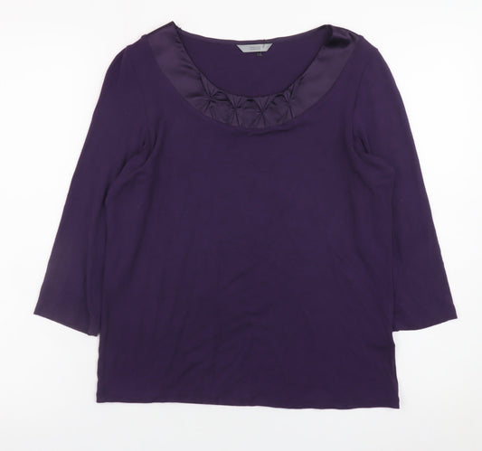 Marks and Spencer Women’s Purple 3/4 Sleeve Scoop Neck Blouse UK 12