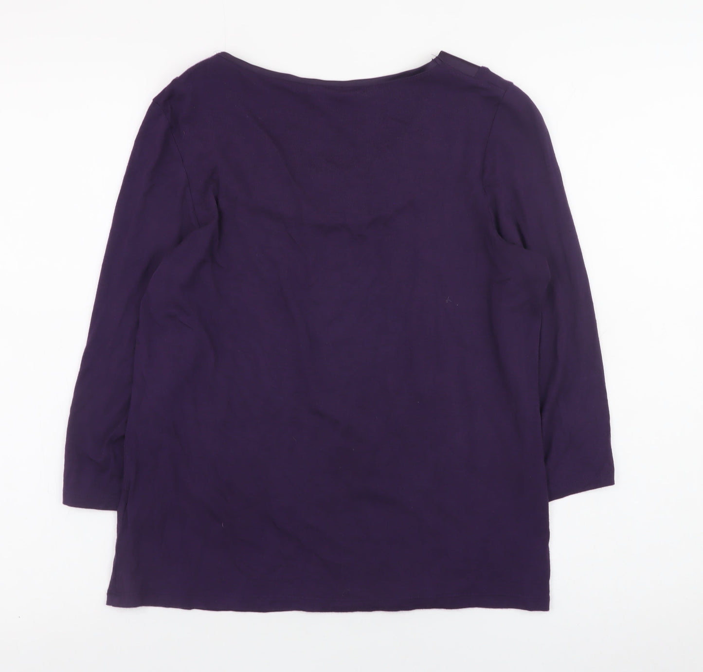 Marks and Spencer Women’s Purple 3/4 Sleeve Scoop Neck Blouse UK 12