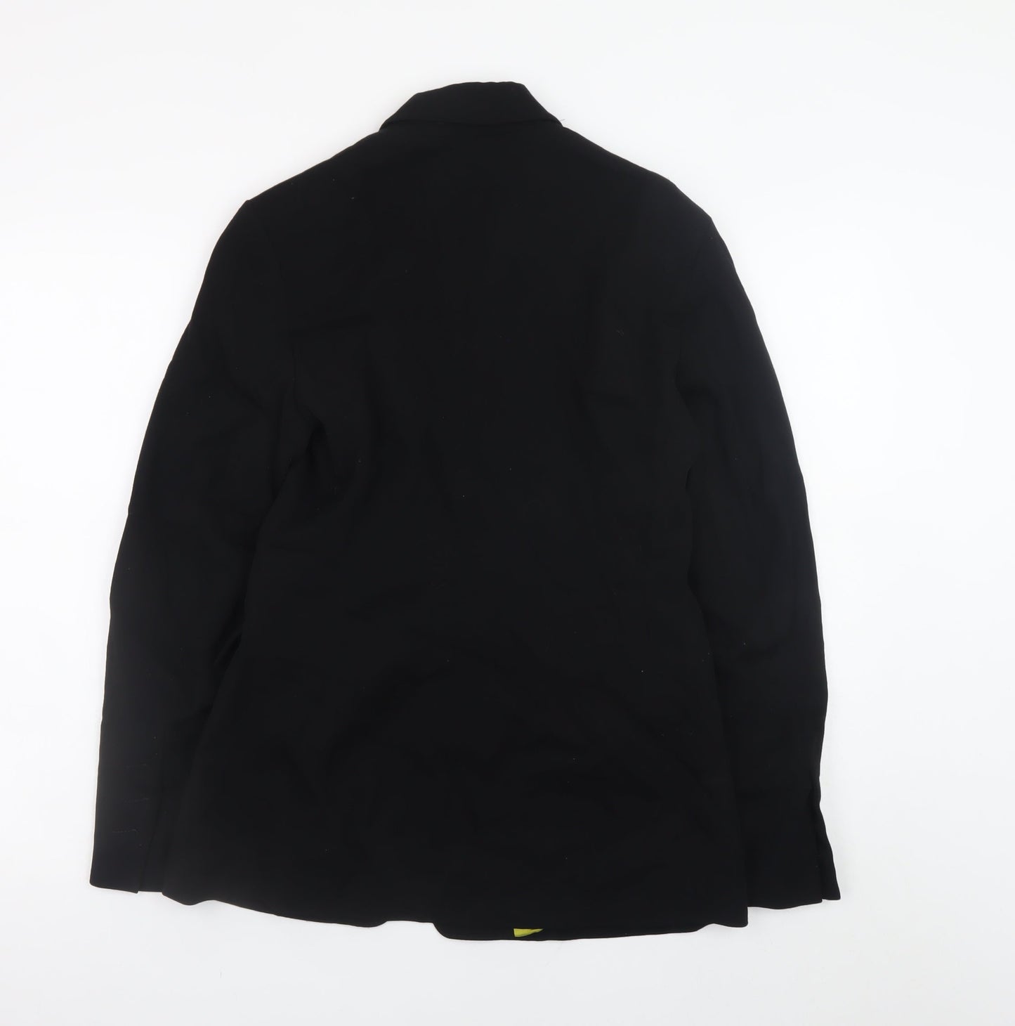Karen Millen Women Black Wool Blazer Coat Size 10 Classic Lined