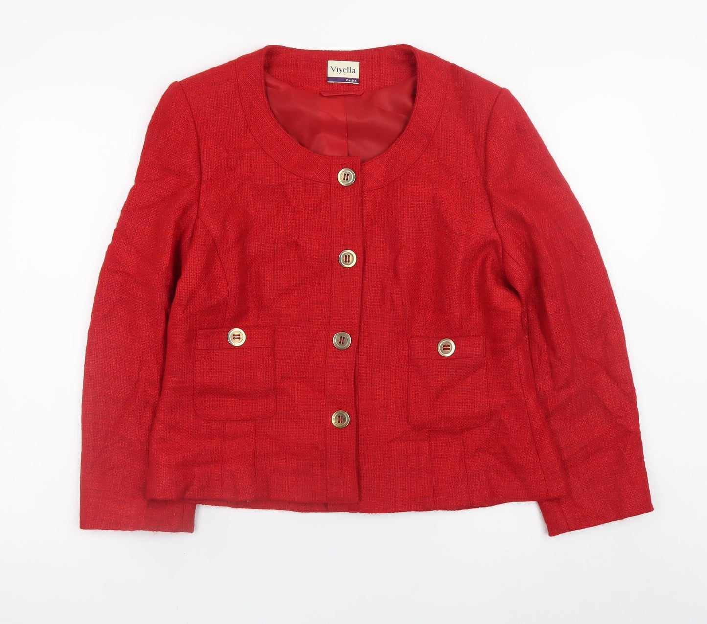 Viyella Women’s Red Petite Blazer Jacket UK 12 Acrylic Blend