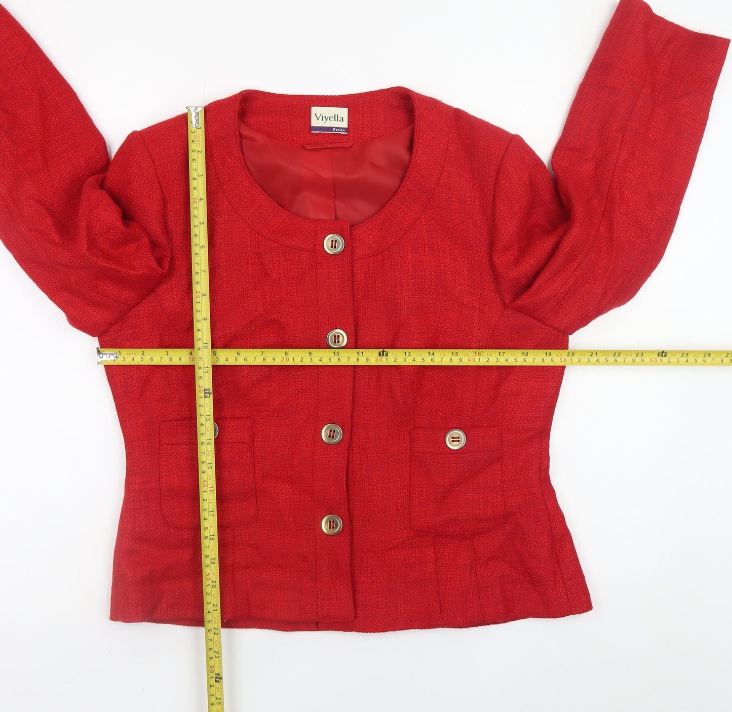 Viyella Women’s Red Petite Blazer Jacket UK 12 Acrylic Blend