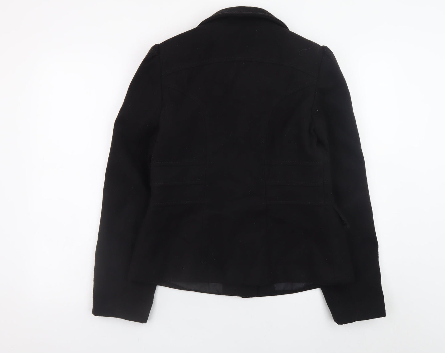 Marks and Spencer Women's Black Wool Blend Blazer Jacket Size 10