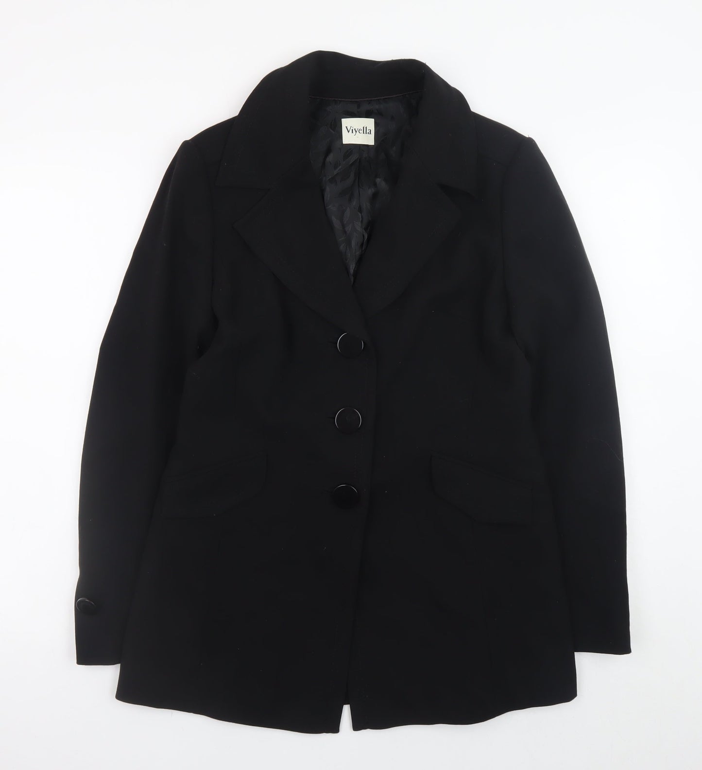 Viyella Womens Black Size 10 Classic Mid-Length Blazer Jacket
