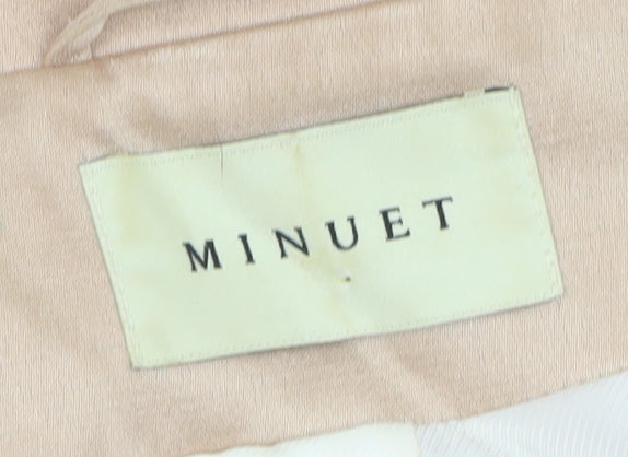 Minuet Women Beige Wool Blend Formal Blazer UK 14