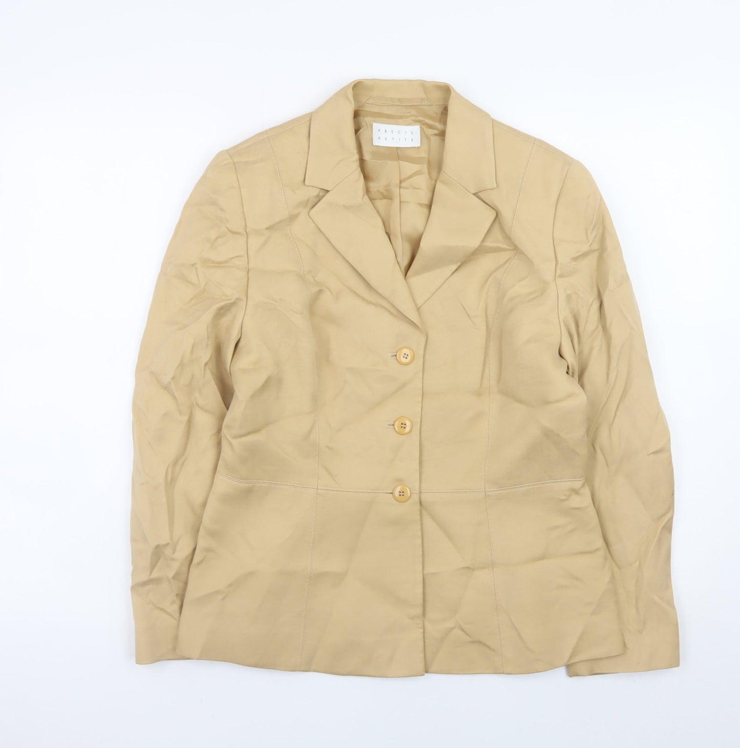 Precis Petite Women’s Beige Size 12 Blazer Jacket Smart Formal Mid-Length