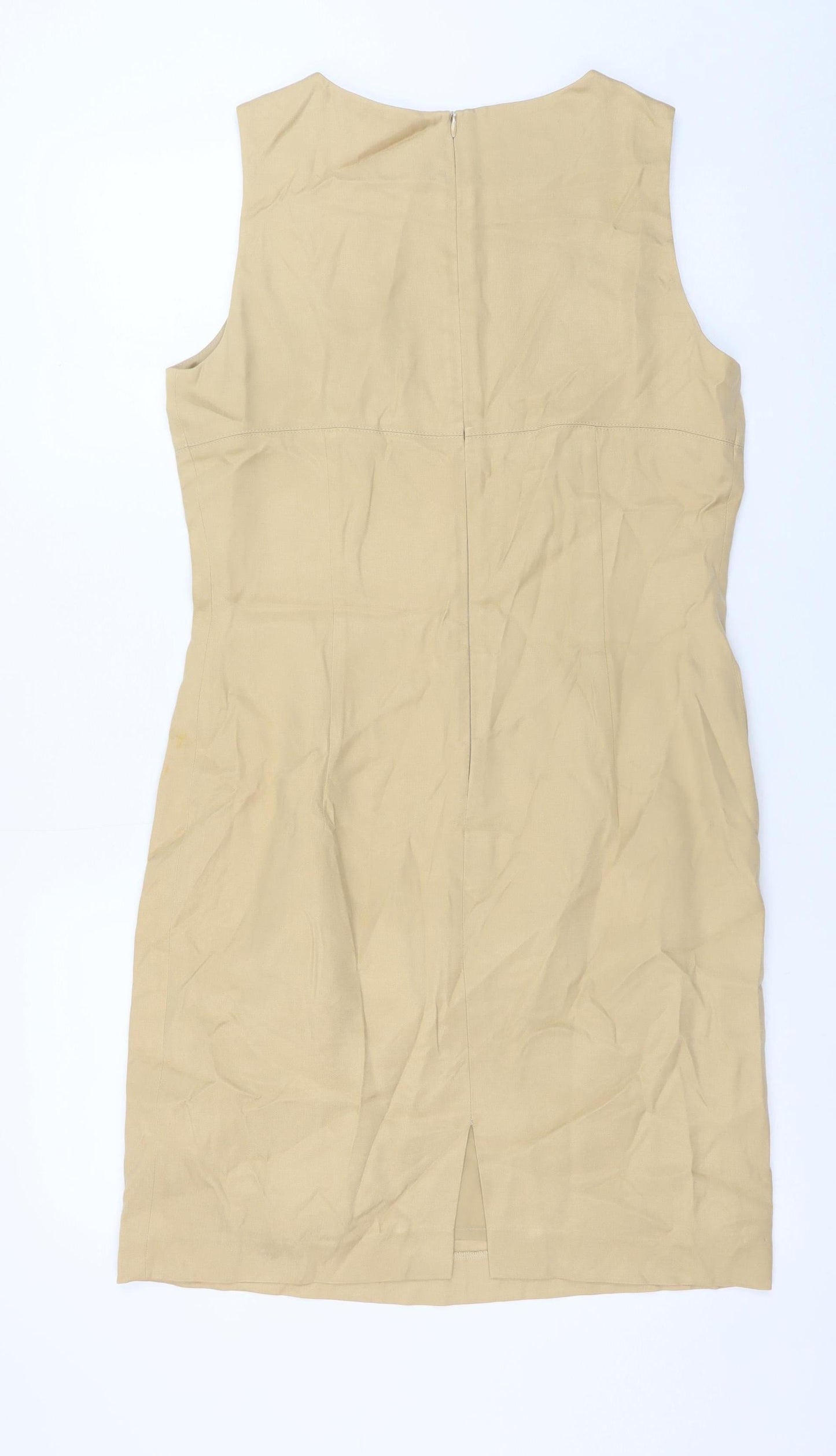 Precis Petite Beige Sleeveless Sheath Dress Women’s Size 12