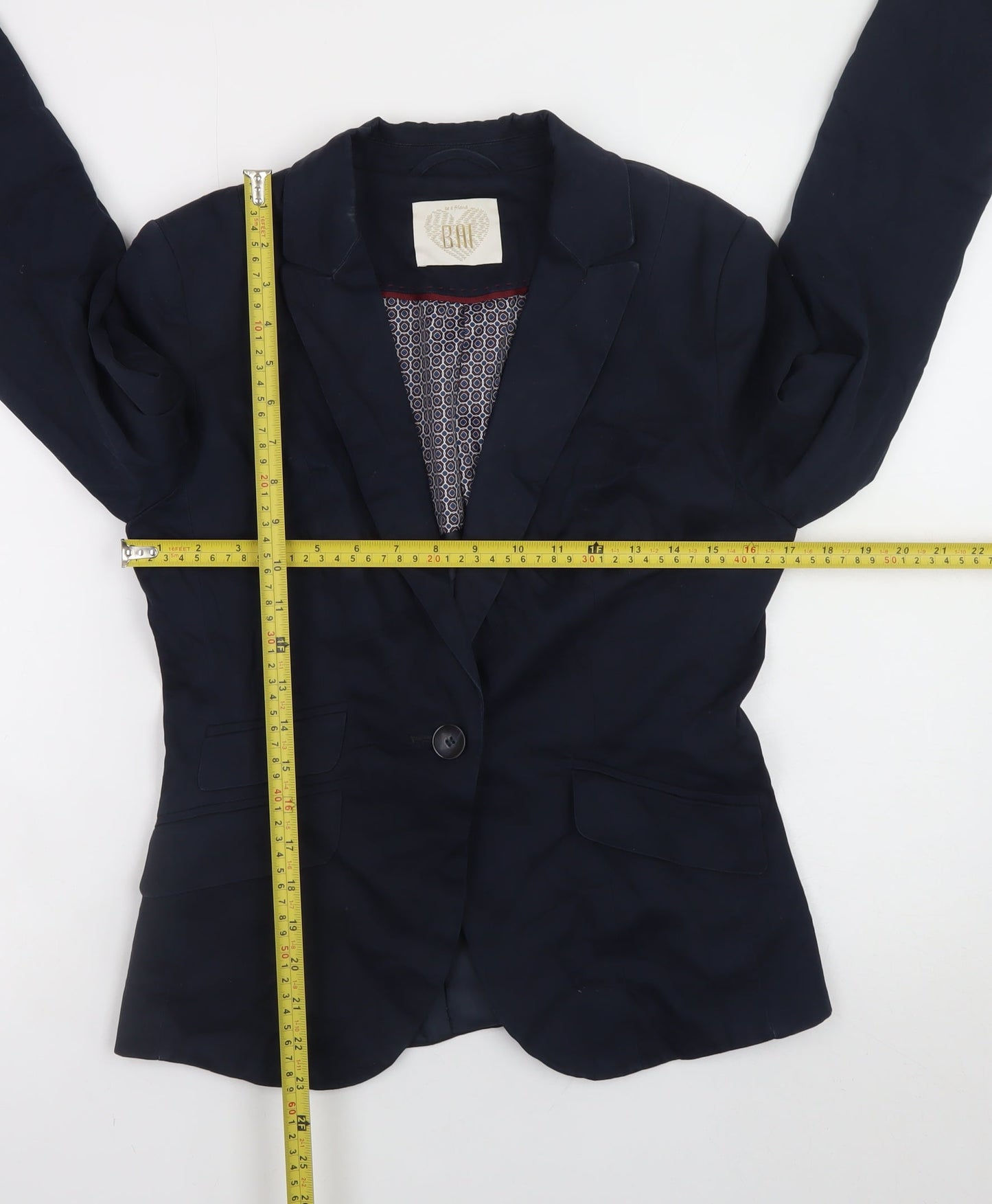 Be A Friend Women's Blue Size 12 Cotton Blazer Jacket