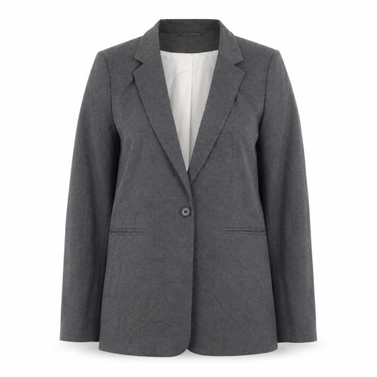H&M Women's Grey Blazer Jacket Size S Regular Fit Workwear