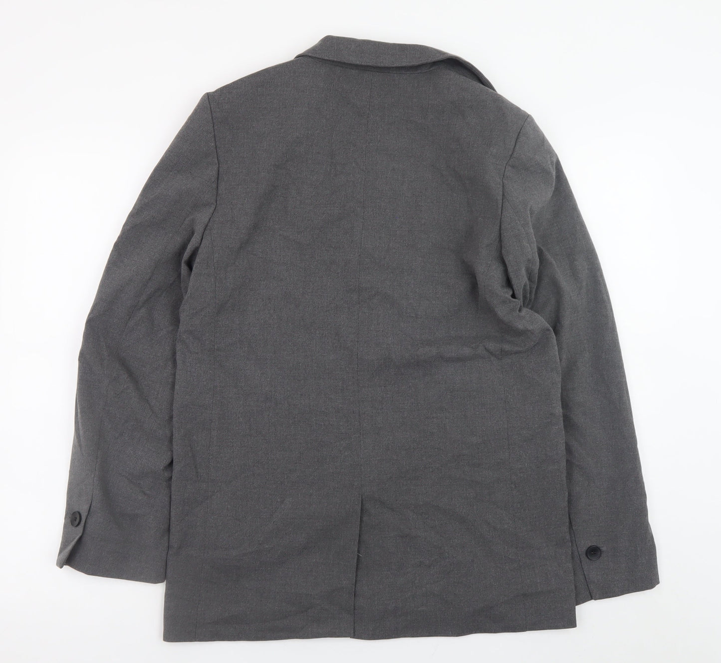 H&M Women's Grey Blazer Jacket Size S Regular Fit Workwear