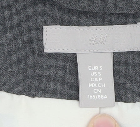 H&M Women's Grey Blazer Jacket Size S Regular Fit Workwear