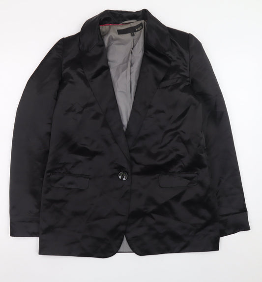 Next Women's Black Polyester Satin Blazer Size 10