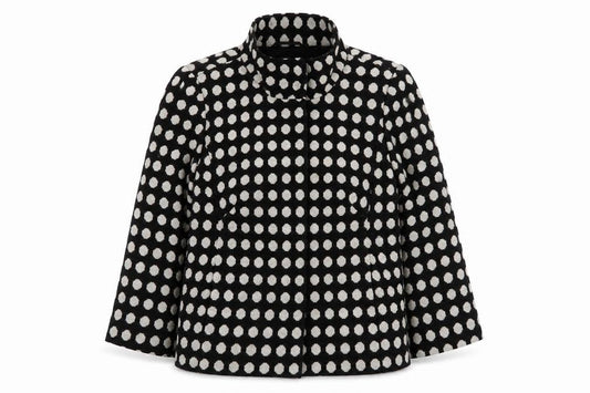 Marks and Spencer Women Black Polka Dot Wool Blend Blazer Size 12
