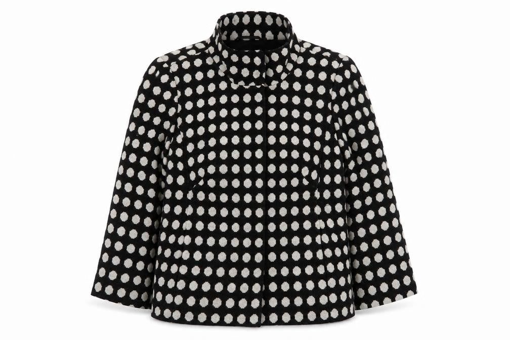 Marks & Spencer Women Black Polka Dot Wool Blend Blazer Size 12
