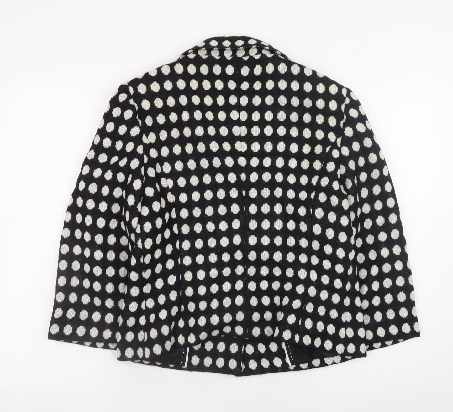 Marks and Spencer Women Black Polka Dot Wool Blend Blazer Size 12