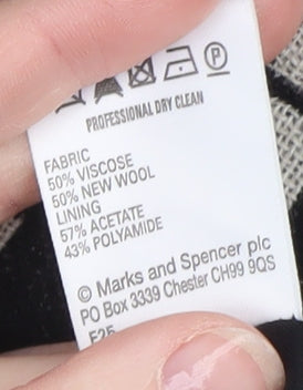 Marks and Spencer Women Black Polka Dot Wool Blend Blazer Size 12