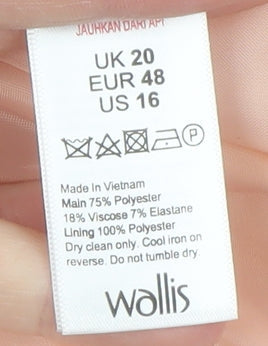 Wallis Women’s Pink Cropped Blazer Jacket UK 20 Formal Lined
