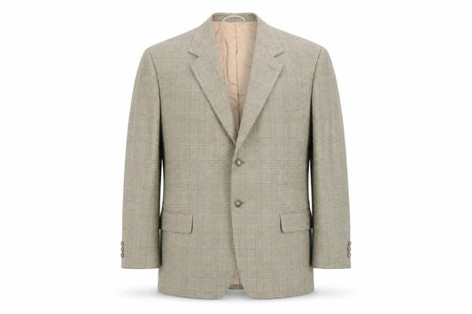Frank Bird Mens Brown Check Tweed Classic Wool Silk Blazer 40in