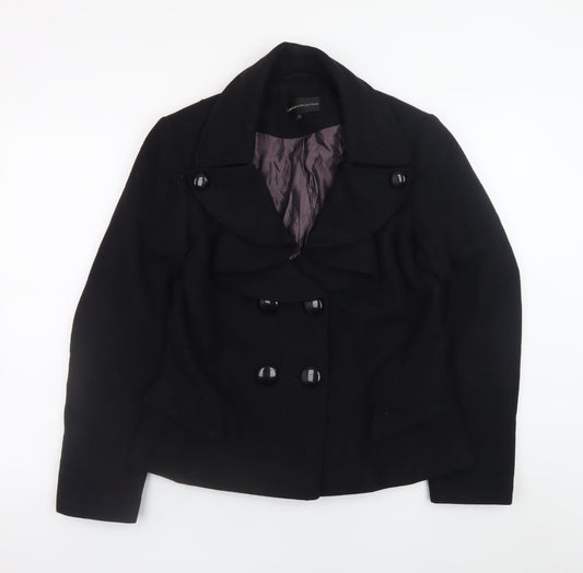 Marks and Spencer Women’s Black Wool Pea Coat Size 12 Classic Short