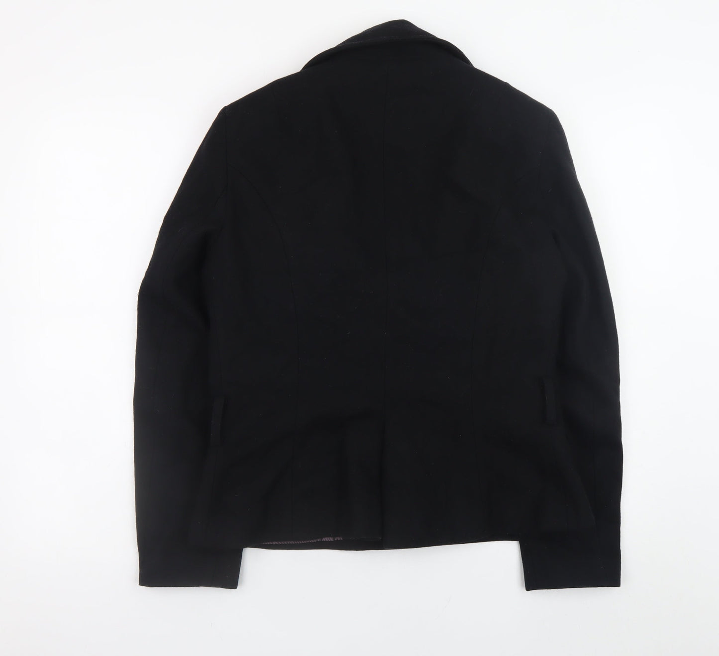 Marks and Spencer Women’s Black Wool Pea Coat Size 12 Classic Short