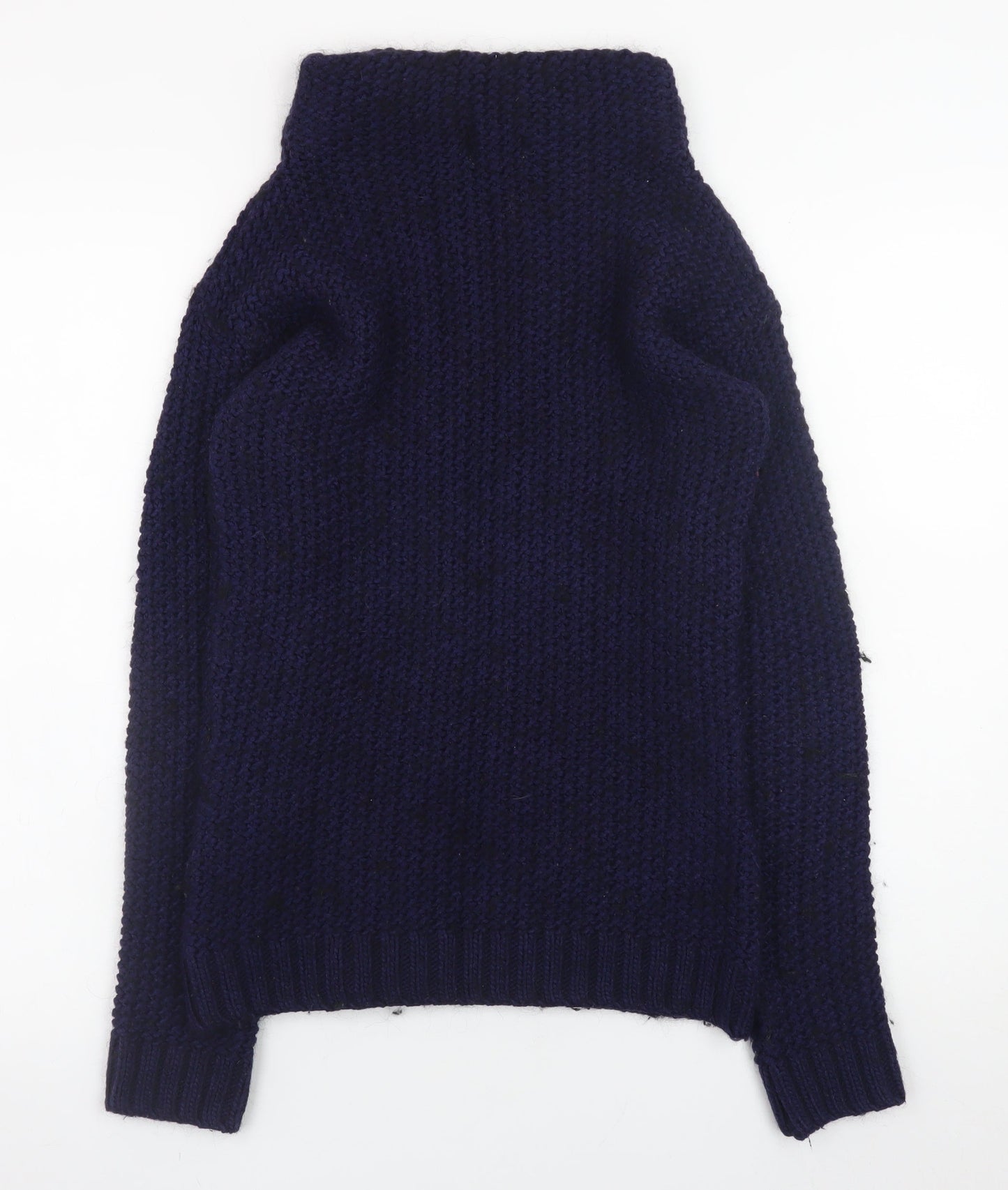 Next Women’s Navy Wool Blend Roll Neck Jumper XS Classic Winter Knit