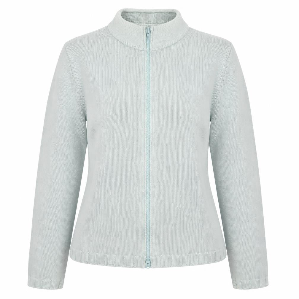 Kew Women Blue Full Zip Jumper XL 100% Cotton Knit